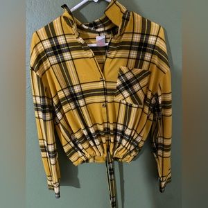 Yellow Flannel with Tie String